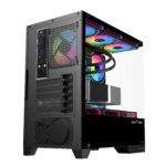 GABINETE RAPTOR THUNDER STRIKE TG X2 MID-TOWER RGB FAN X1 BLACK - Imagen 3