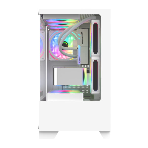 GABINETE RAPTOR THUNDER STRIKE TG X2 MID-TOWER RGB FAN X1 WHITE - Imagen 2