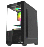 GABINETE RAPTOR NOVA PRIME TG X2 MID-TOWER RGB FAN X3 BLACK - Imagen 2