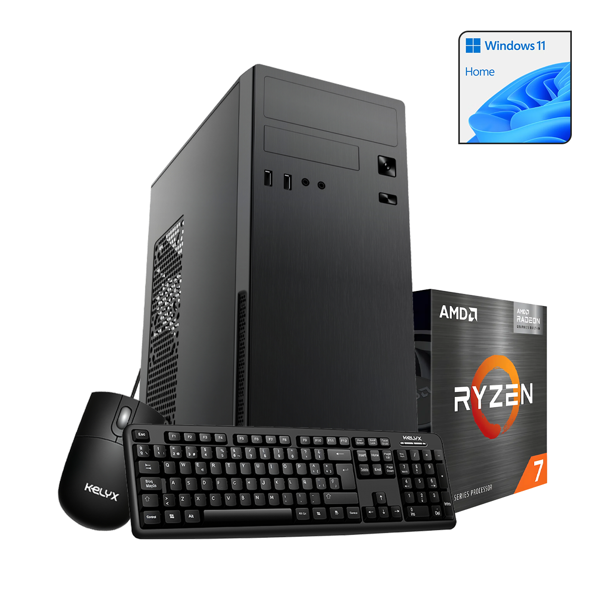 PC KELIX AMD RYZEN 7-5700G 16GB SSD M.2 512GB WIN11