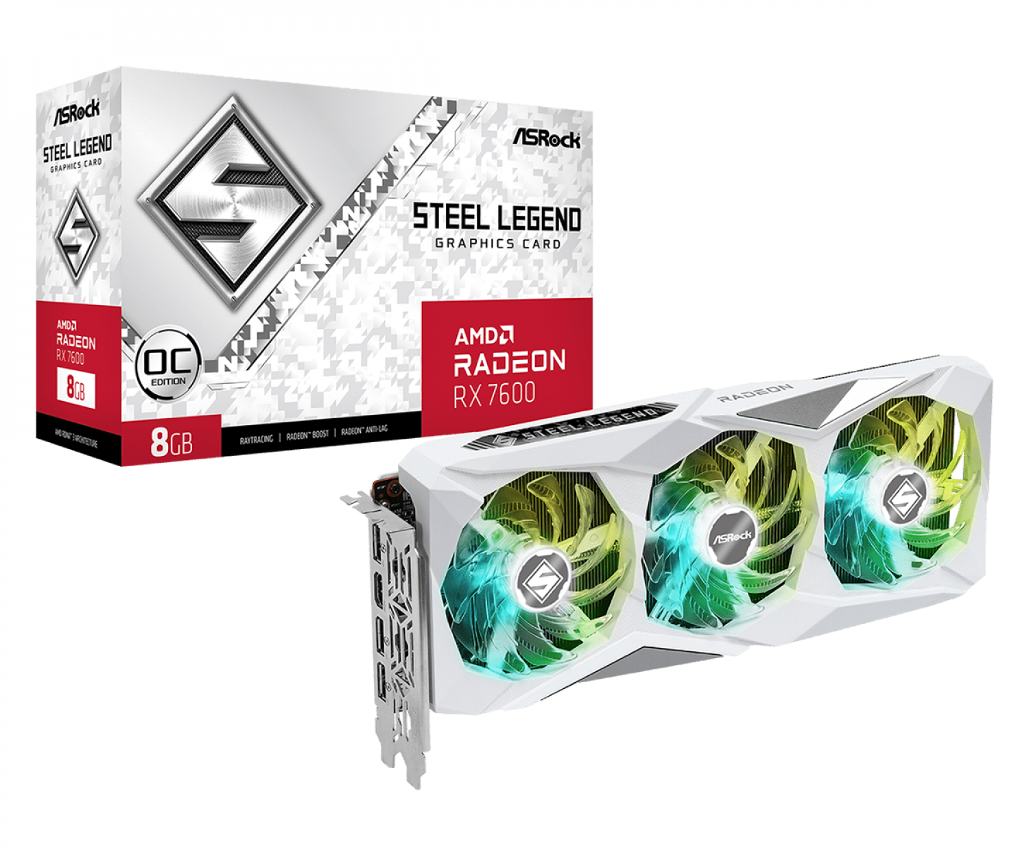 VIDEO ASROCK RX 7600 8GB STEEL LEGEND PLACA DE VIDEO ASROCK RX 7600 8GB STEEL LEGEND - Imagen 1