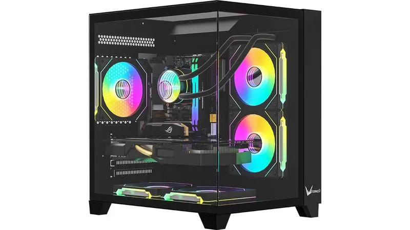 758657-800-450 GABINETE GAMER FORMULA V LINE CRYSTAL Z9M FLOE BLACK (MATX 5 FANS ARGB) - Imagen 1