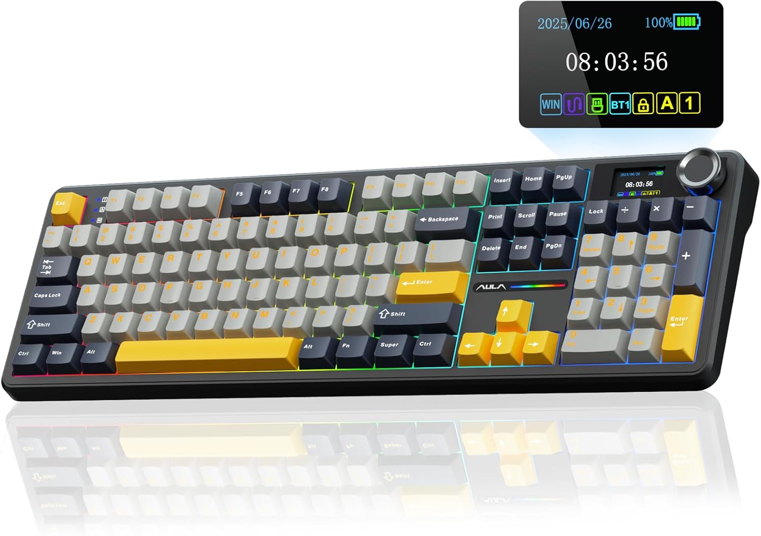 71U6NN8xQHL._AC_SL1500_ TECLADO AULA F108 PRO BLACK DEGRADE WIRELESS - Imagen 1