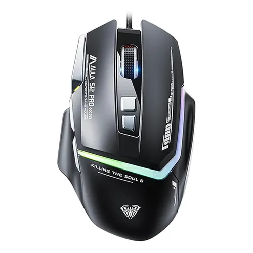 D_Q_NP_860949-MLA84578920766_052025-O MOUSE USB AULA S12 PRO WIRED NEGRO RGB 12800 DPI - Imagen 1