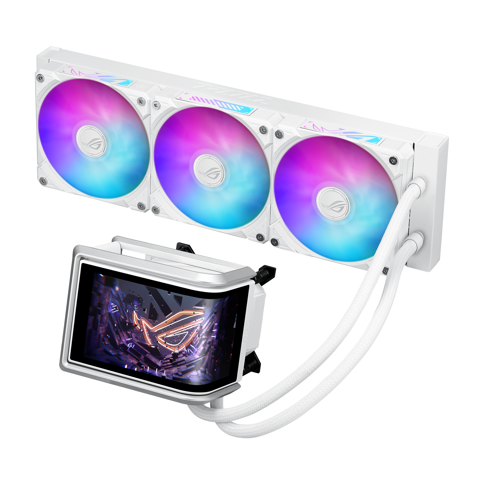 935C5D90-48FA-4997-A859-711E0B40AB37 WATER COOLER ASUS AMOLED ROG RYUO IV 360 ARGB WHITE - Imagen 1