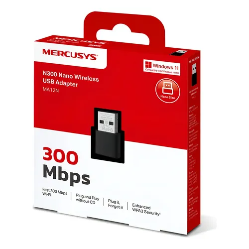 D_Q_NP_921321-MLA99934494841_112025-O MERCUSYS N300 NANO WIRELESS ADAPTADOR USB - Imagen 1