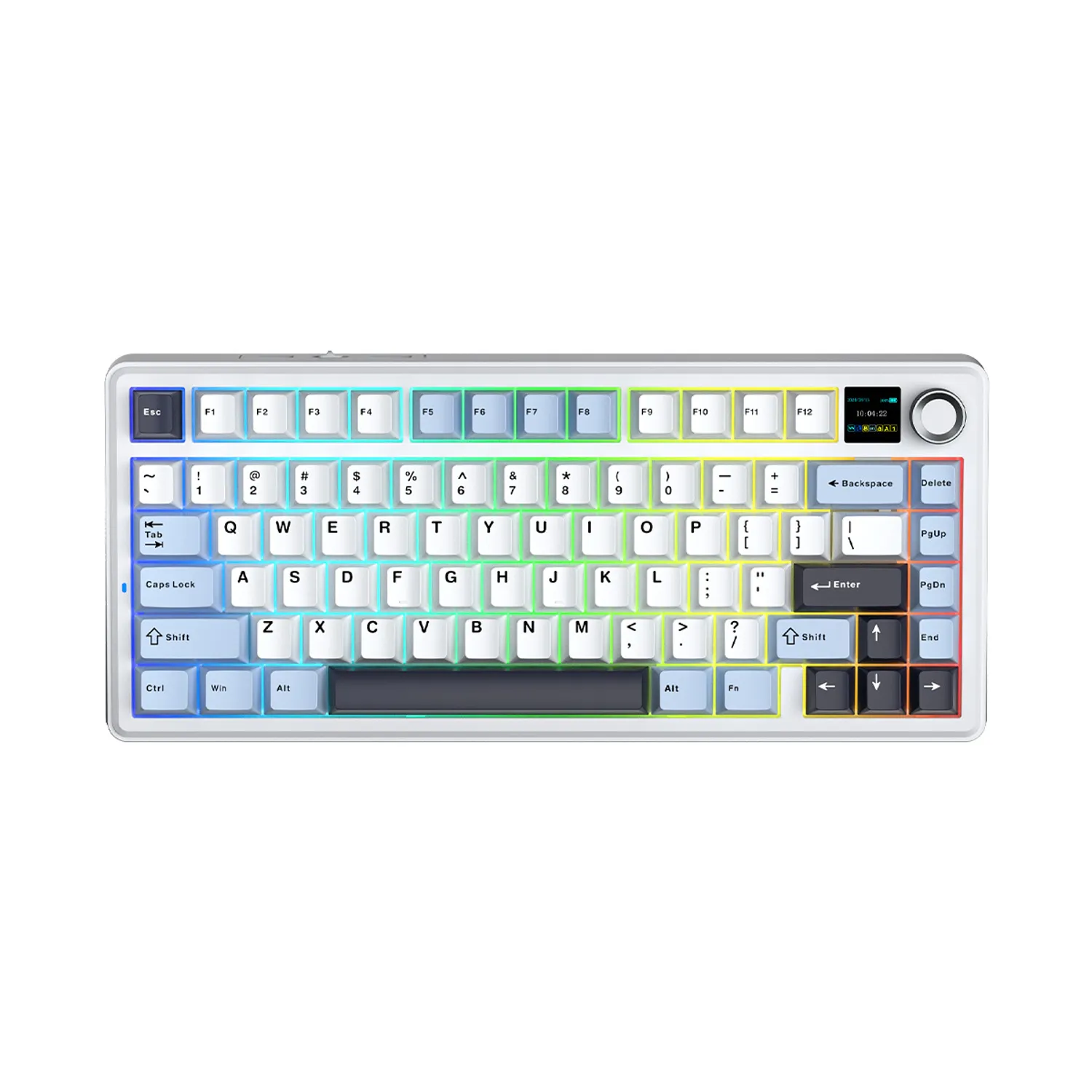 w=1500,h=1500,fit=cover TECLADO GAMER AULA F75 MAX WIRELESS TRIMODO SW REAPER RGB BLANCO PANTALLA PERSONALIZABLE - Imagen 1