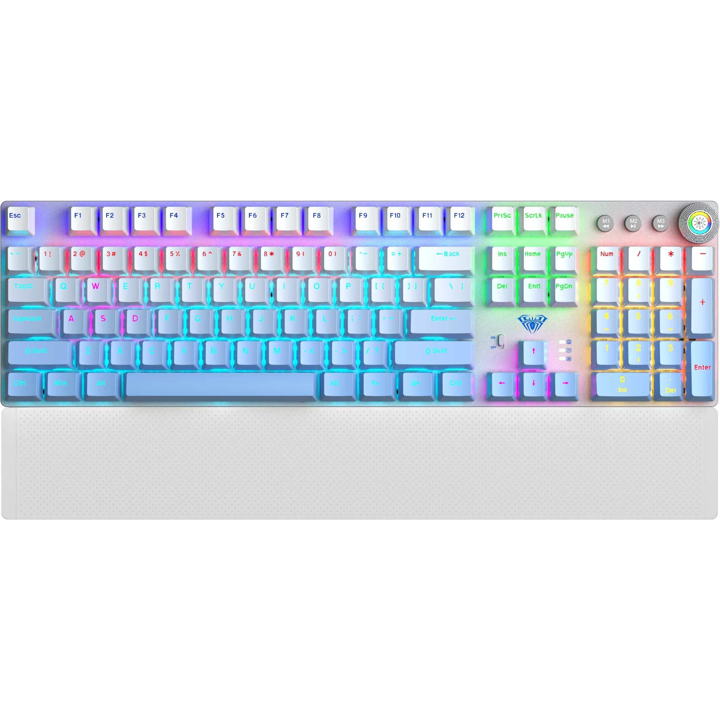 1_94c88c0e-2c94-4bde-9d9b-cb5712df2e6a AULA F2088AIR AZUL DEGRADE WIRELESS FULL RAINBOW RGB SW BROWN TECLADO - Imagen 1