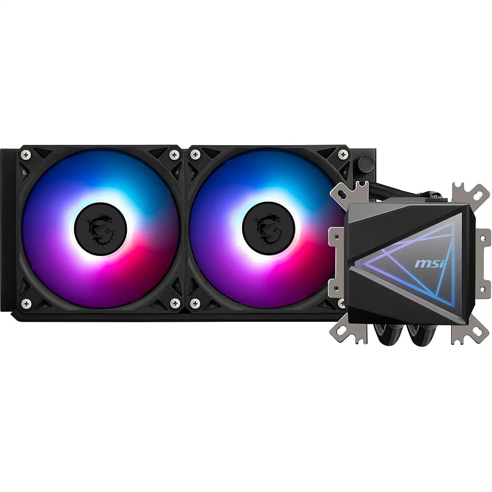 61EKqJrWYvL._AC_UF1000,1000_QL80_ WATER COOLING MSI MAG CORELIQUID I240 2X CPU COOLER 240MM BLACK - Imagen 1