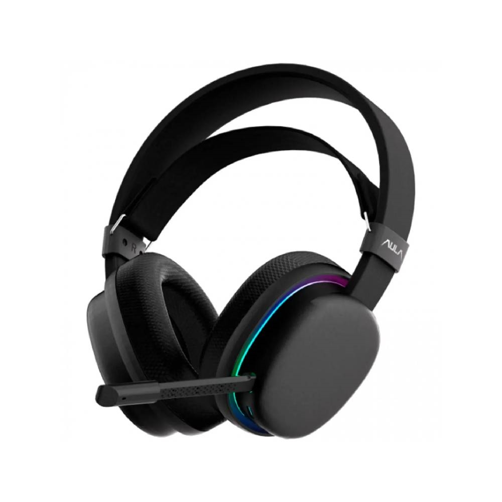 AUR196 AULA G7 BLACK AURICULAR INALAMBRICO USB BLUETOOTH CABLEADO NEGRO RGB - Imagen 1