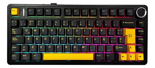 D_NQ_NP_770284-MLA110754925001_042026-O AULA F75 WIRED BLACK ORANGE BLUE 75% RAINBOW RGB SW PINK INGLES TECLADO - Imagen 1