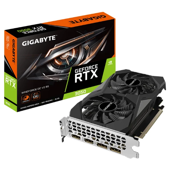 Gigabyte GeForce RTX 3050 WINDFORCE OC V2 6G PLACA DE VIDEO GIGABYTE RTX 3050 WINDFORCE OC V2 6GB - Imagen 1