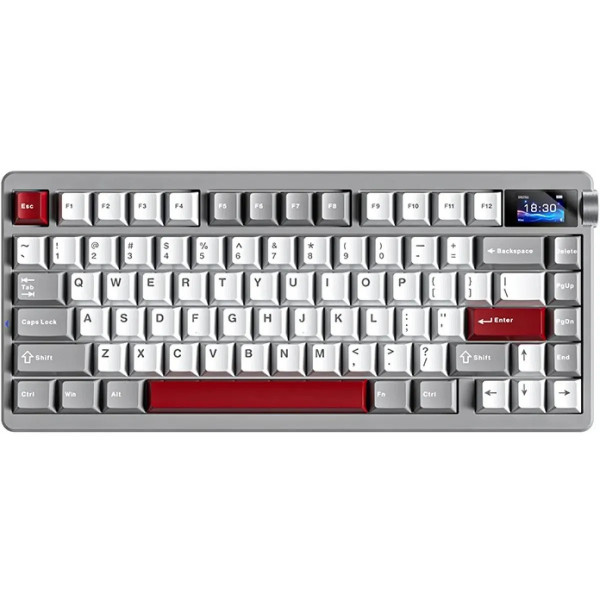 f756a4dcfa6ddcb8cacc5728185519f5 AULA NOVA 75 GREY WHITE RED WIRELESS 75% RGB SW STAR VECTOR TECLADO - Imagen 1