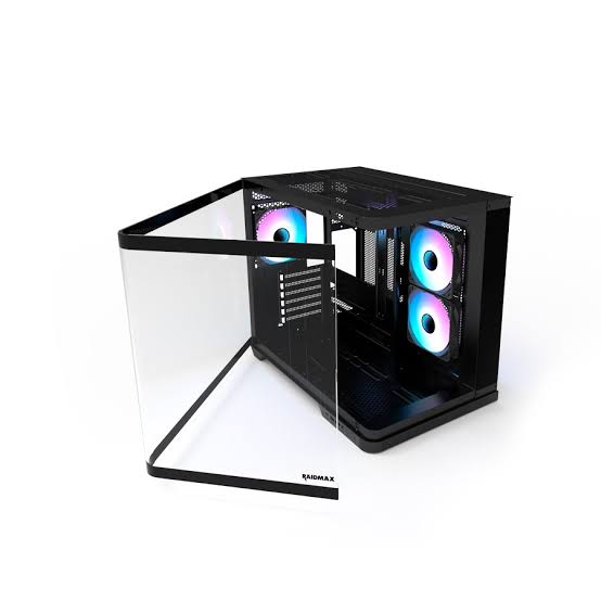 images (30) GABINETE GAMER RAIDMAX INFINITA i630 BLACK ATX FISHTANK CURVED GLASS ARGB - Imagen 1