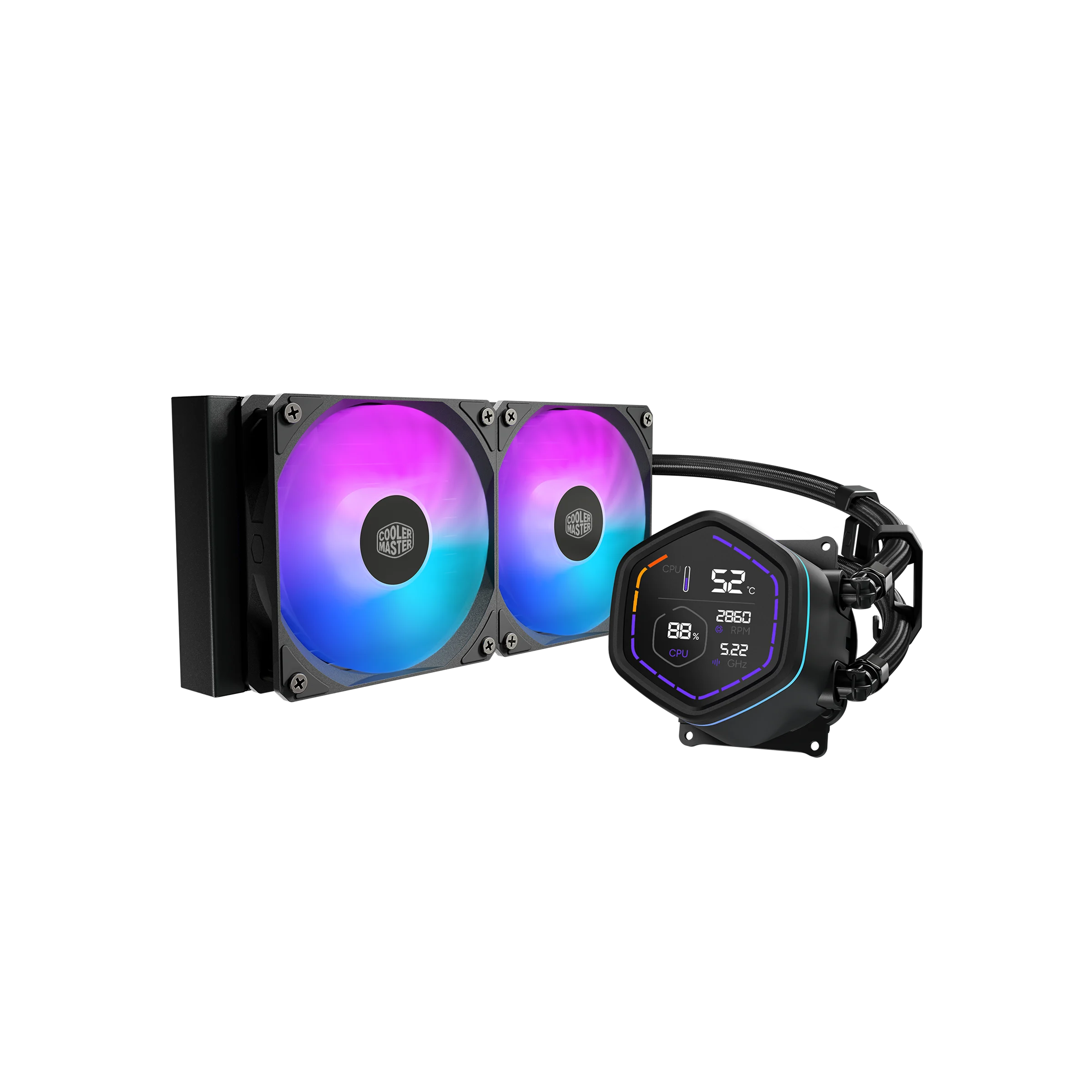 masterliquid-core-nex-digital-series-01-gallary-03 WATER COOLER MASTER MASTERLIQUID CORE NEX DIGITAL 240 BLACK ARGB - Imagen 1