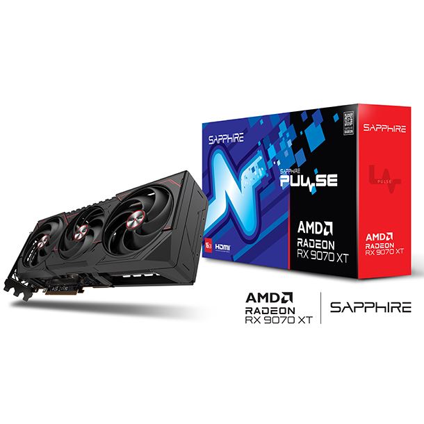 VGA2859 PLACA DE VIDEO SAPPHIRE PULSE RADEON RX 9070 XT 16GB - Imagen 1